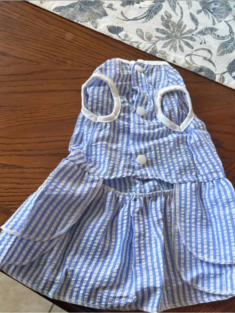 Dog's' Striped Sleeveless Dress with Blue Bow - Set of 2/size L  New